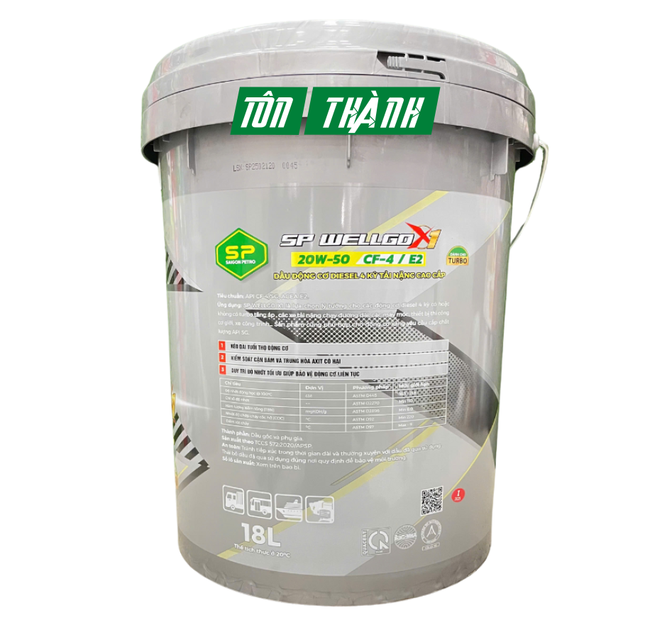 Dầu Động Cơ Diesel/Xăng SP WELLGO 20w50 CF-4/E2 ( 18 Lít)