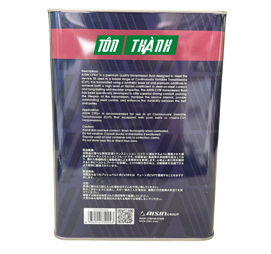 Dầu Hộp Số Tự Động Vô Cấp CVT AISIN CFEx+ (4 lít)