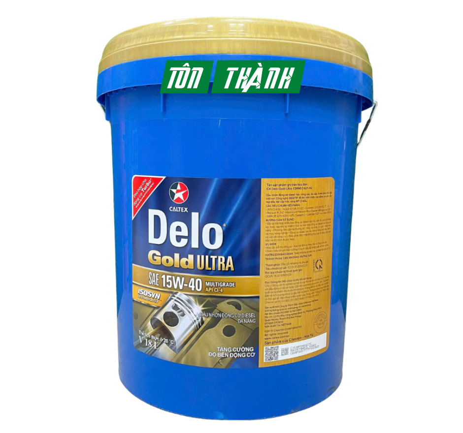 DẦU ĐỘNG CƠ Ô TÔ DIESEL CALTEX DELO GOLD ULTRA 15W-40 (18 LÍT)