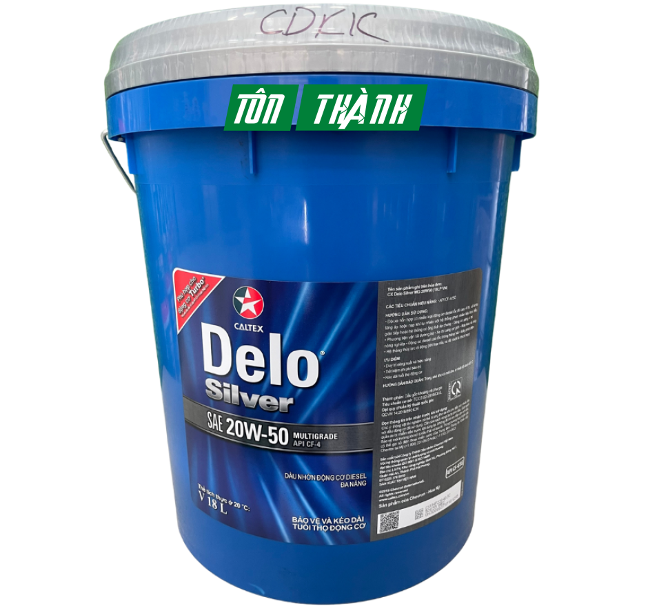 DẦU ĐỘNG CƠ CALTEX DELO SILVER MULTIGRADE 20W50 (18 LÍT)