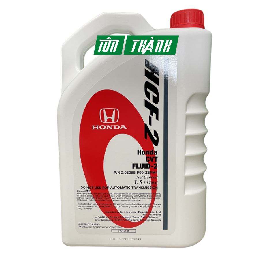 Dầu hộp số tự động HCF-2 Honda CVT Fluid-2 (3.5 Lít) - Màu vàng
