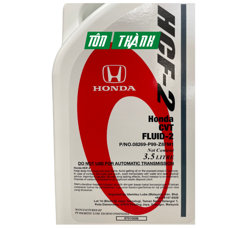 Dầu hộp số tự động HCF-2 Honda CVT Fluid-2 (3.5 Lít) - Màu vàng