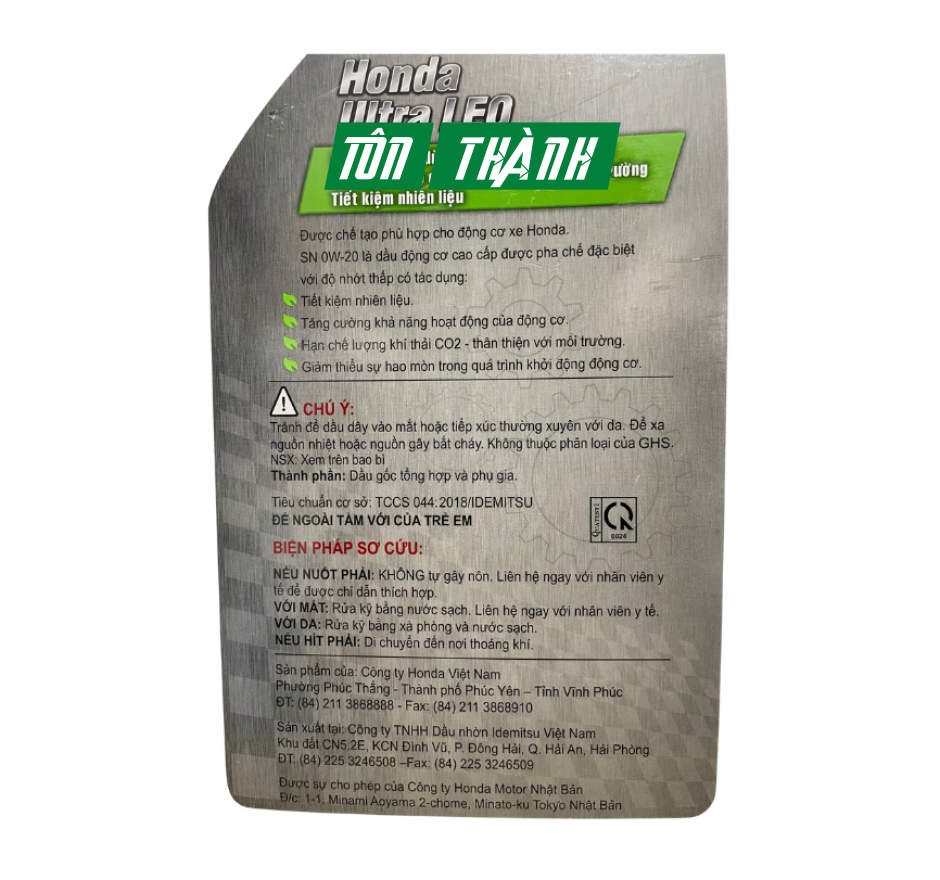 DẦU NHỚT ĐỘNG CƠ HONDA ULTRA LEO 0W-20 (4 LÍT)