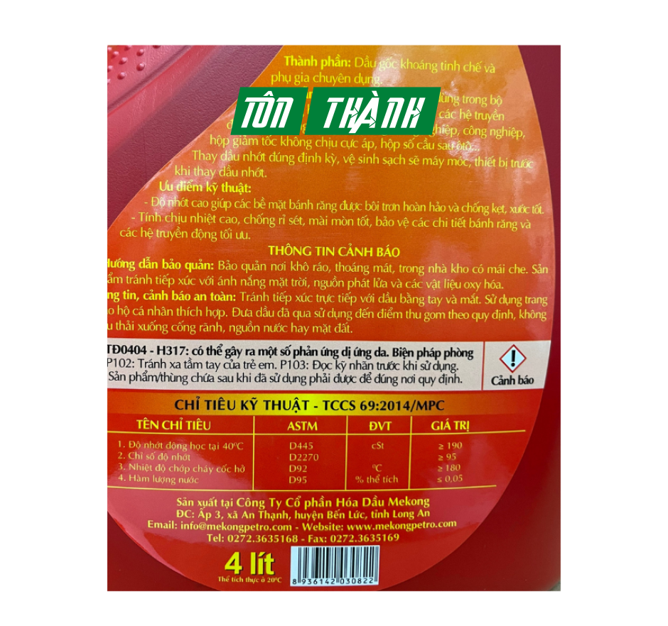 DẦU HỘP SỐ MEKONG TRANSMIX 90 (4 LÍT)