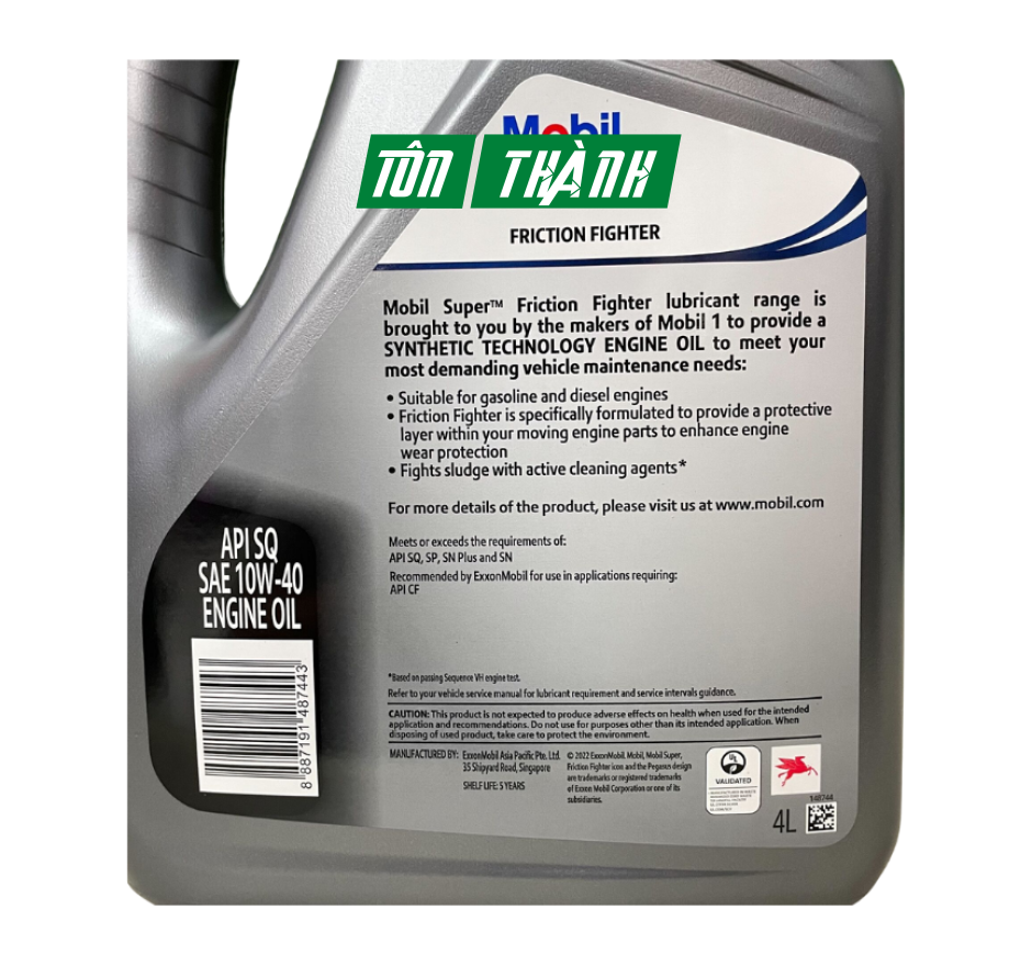 DẦU NHỚT MOBIL SUPER 10W-40 API SQ (4 LÍT)
