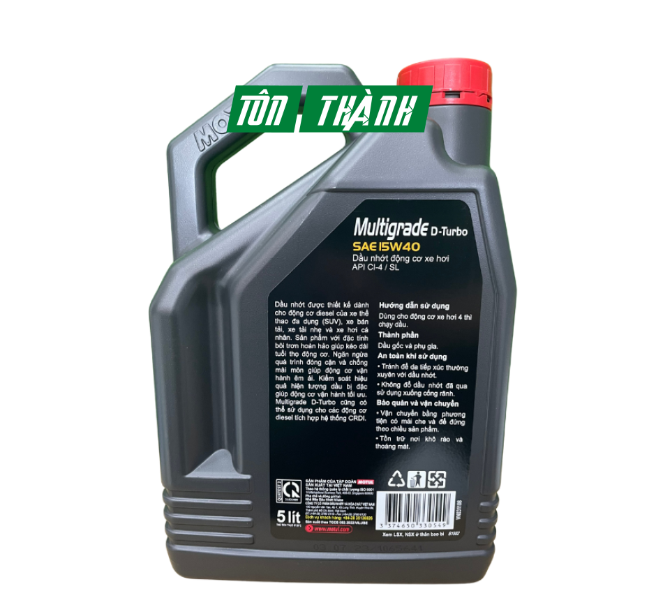 DẦU NHỚT Ô TÔ CAO CẤP MOTUL MULTIGRADE D-TURBO 15W40 CI-4 (5 LÍT)