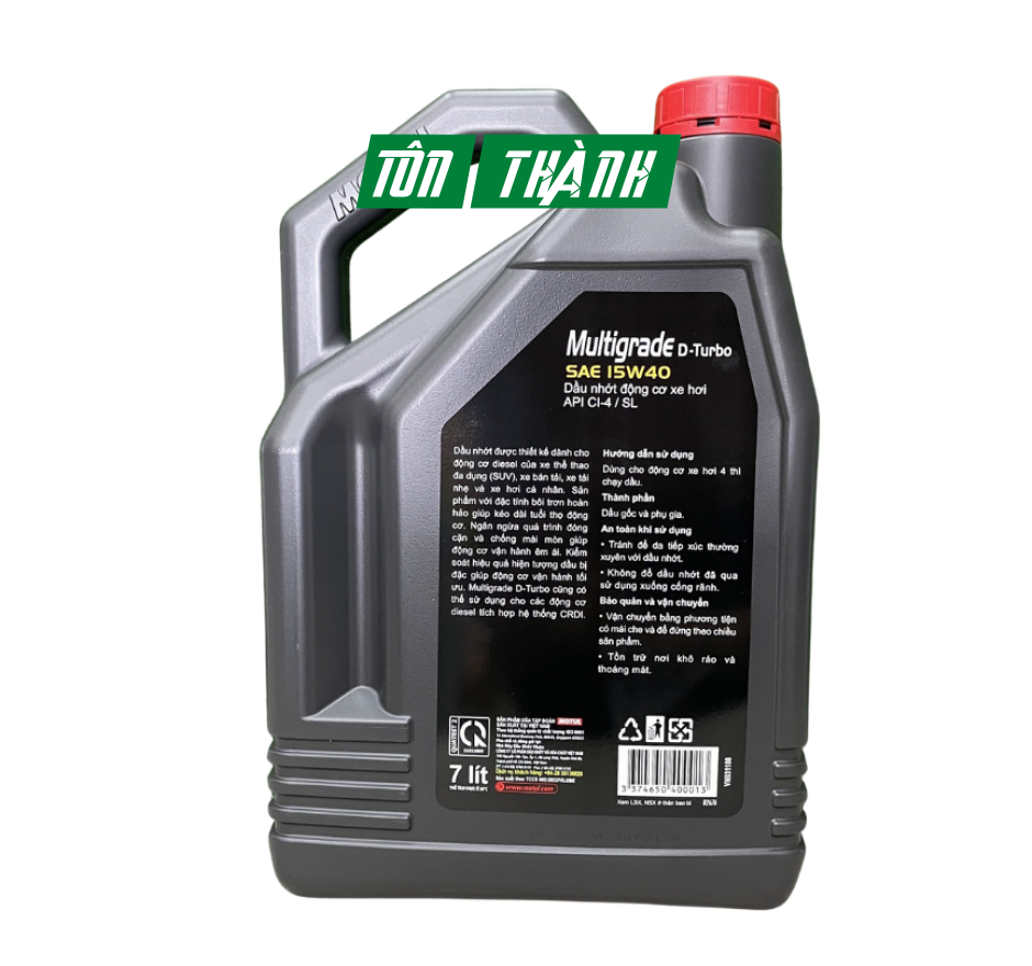 NHỚT XE HƠI MOTUL MULTIGRADE D-Turbo 15W40 (7L)
