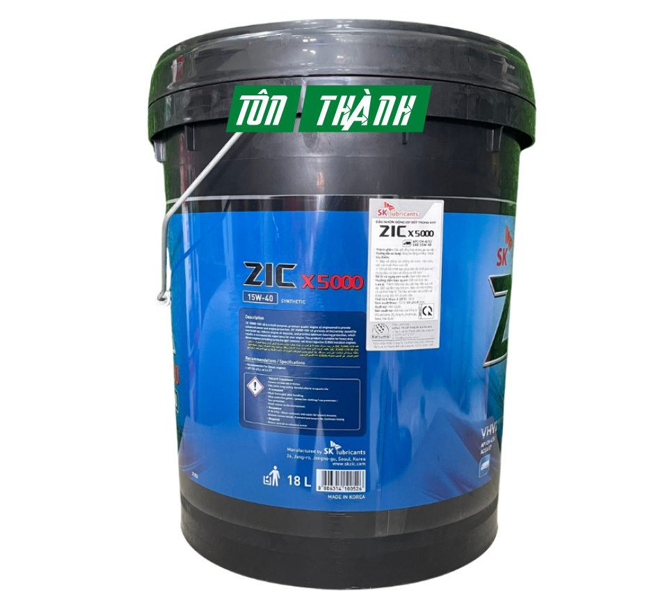 DẦU NHỚT XE TẢI NẶNG SK ZIC X5000 15W40 (18 Lít)